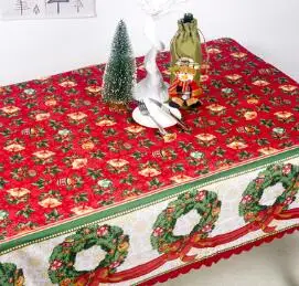 1 шт., Рождественская скатерть, прямоугольная скатерть для стола, свадебные, домашние, вечерние, полиэфирная ткань, Рождественская, праздничная, столовая скатерть QA 271 - Цвет: same as photo