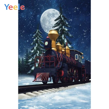 

Polar Express Christmas Backdrop Moon Decor Sledge Snowflake Xmas Day Party Photo Background Birthday Party Banner Decoration