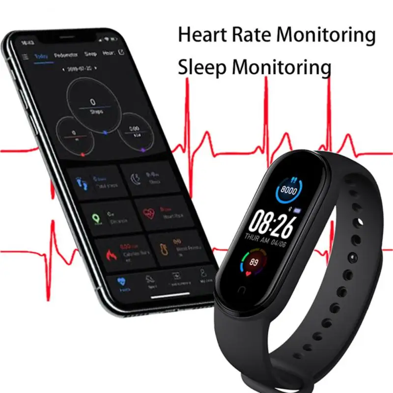 M5 Smart Bracelet Heart Rate Blood Pressure Health Waterproof Smart Watch With Pedometers Wristband Fitness Tracker