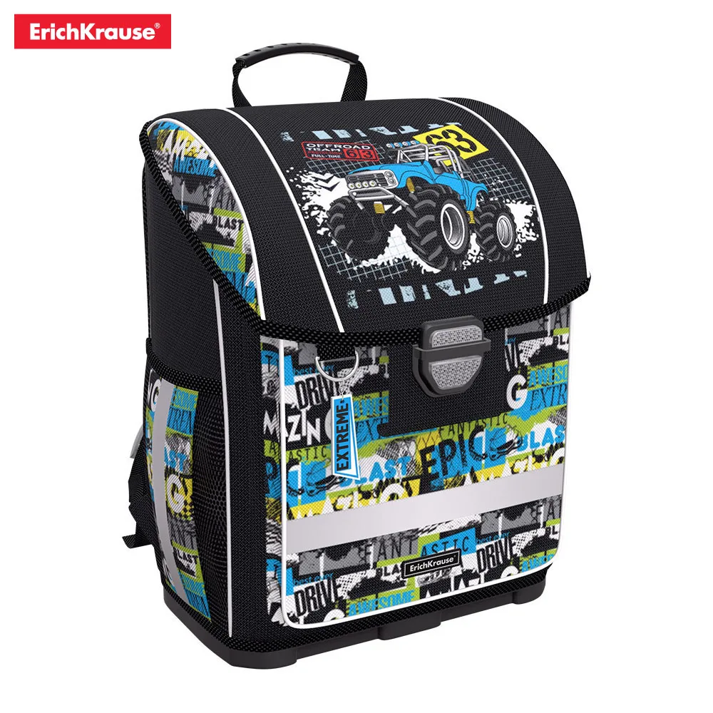 Ученический ранец с пластиковым дном ErichKrause ErgoLine 16L Football Racoon Geometry Hockey Skate Native Track