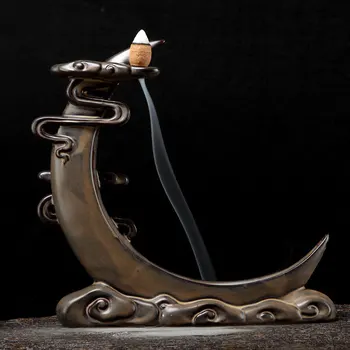 

Ceramic Incense Burner Sandalwood Backflow Incense Burner Stick Censer Vintage Decor Crafts Fragrant Stove Feng Shui Ornament