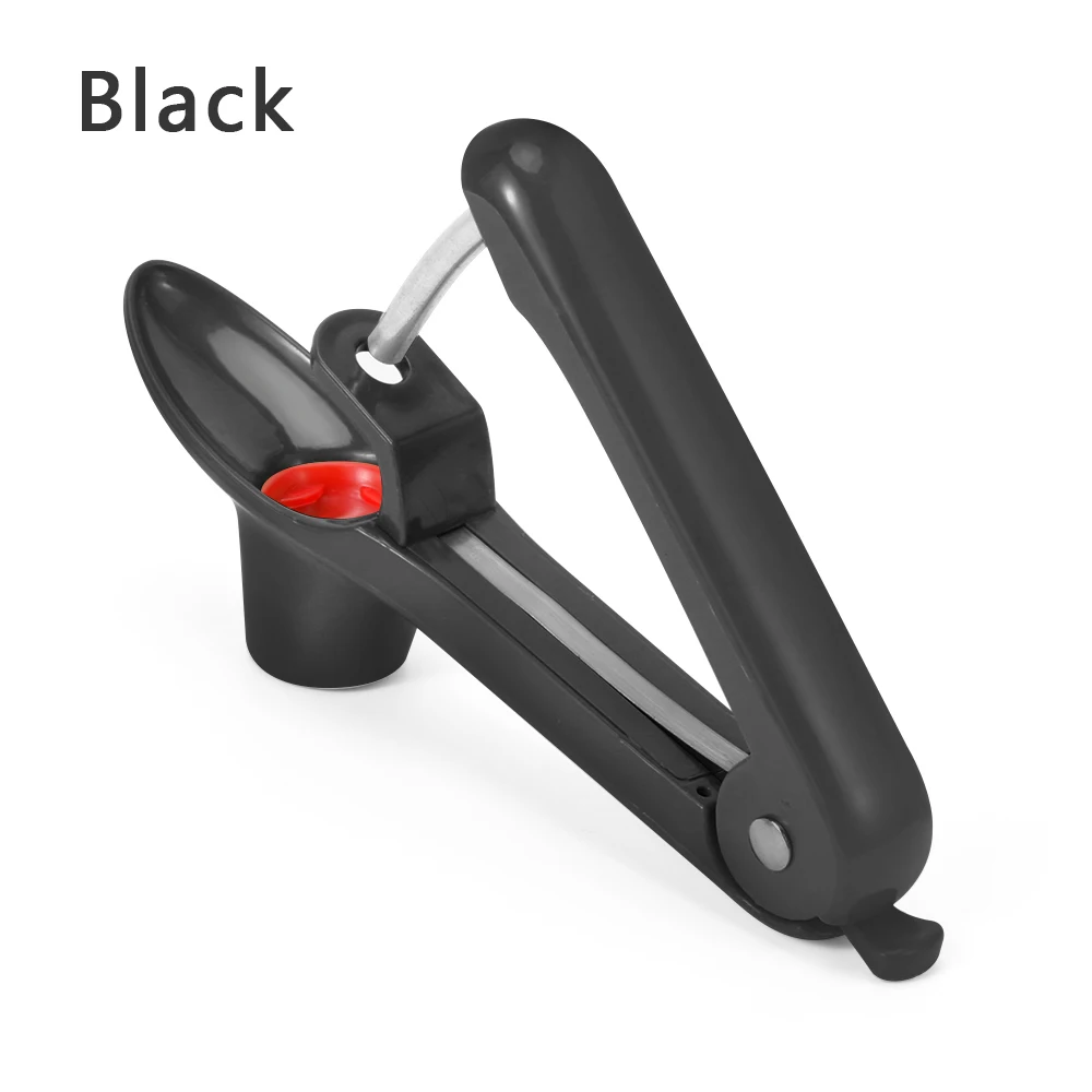 1pc Handheld Cherry Pitter Fruit Vegetable Tool Squeeze Grip Go Nuclear Device Kitchen Gadgets Olive Core Seed Remover - Цвет: Черный