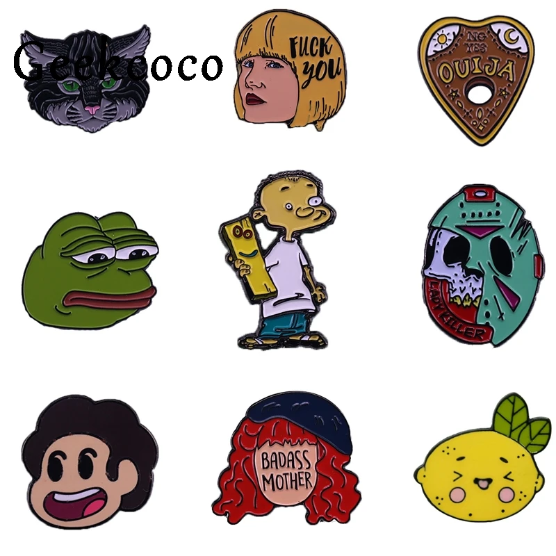 J1326 Geekcoco милый мультяшный Кот лягушка значки брошь герой лацкан булавка для