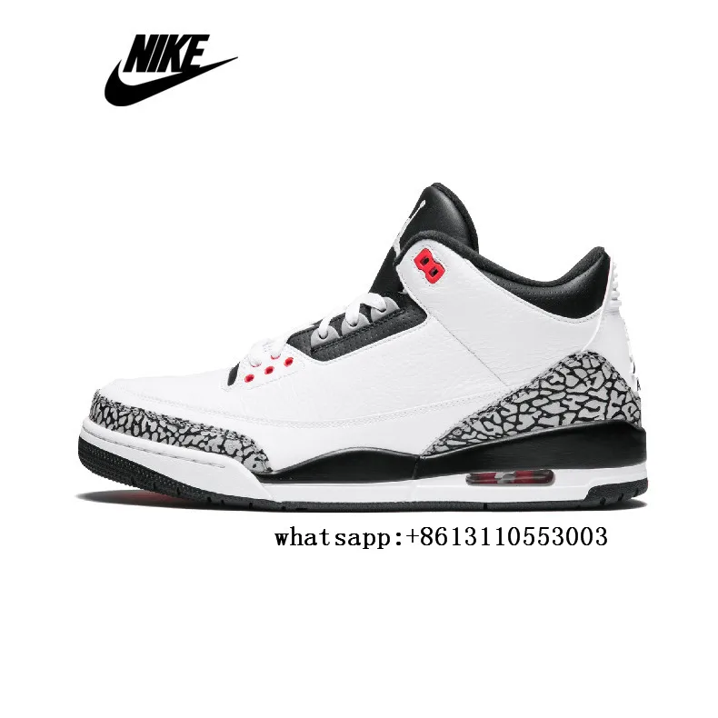 Air Jordan 3 баскетбольные кроссовки в стиле ретро, черного и белого цветов, размеры 40-45 - Цвет: 09