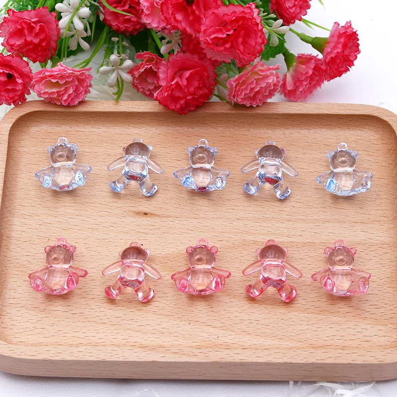 30pcs Pink Blue Mini Milk Bear Baby Shower Favor Christening Party Favor Decor Birth Announcement Cake Gift Box Decorations