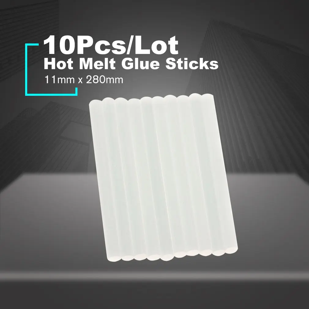 Colore: bianco 10 Pz/lotto 11mm x 280mm Hot Melt Glue Sticks Pistola per Colla Elettrica Craft Strumenti di Riparazione Album per la riparazione del Giocattolo manuale FAI DA TE 