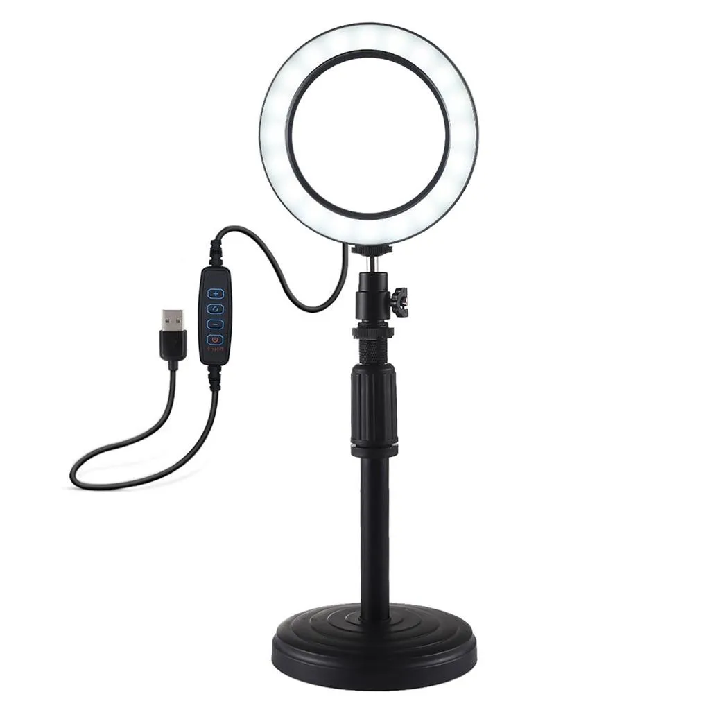 PULUZ hotography Dimmable LED Sefie Ring Light Vlogging USB Plug Photo Video Lamp LED Light Stand Tripod for Makeup