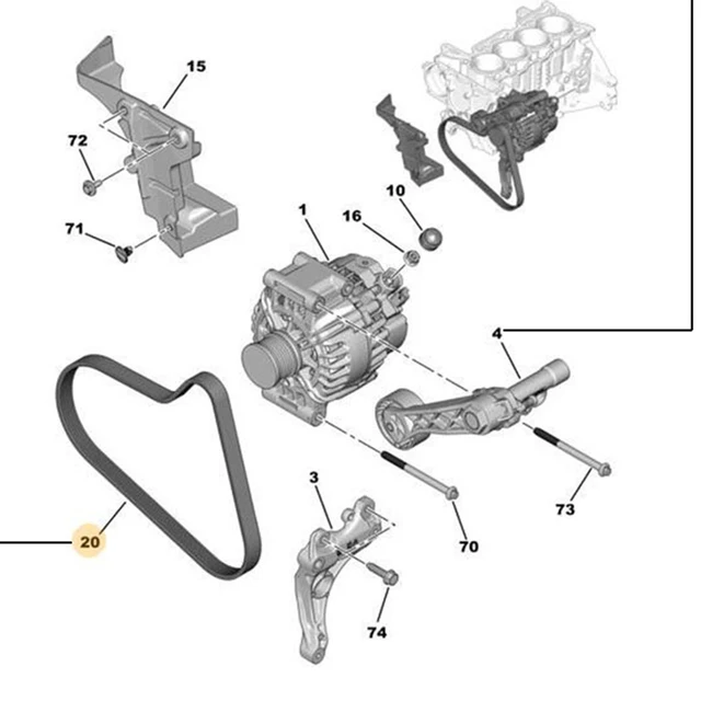 Poulie Tendeur Pompe à Eau - Référence 11287598832 - Compatible Peugeot 207/308, Citroën C4, BMW Série 1/3 (1.6 VTI) - Métal Robuste