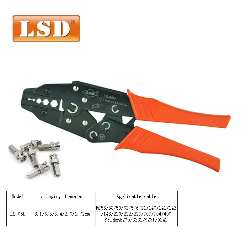 RG58 RG59 RG6 coaxial cable crimping tool use for crimp BNC SMA