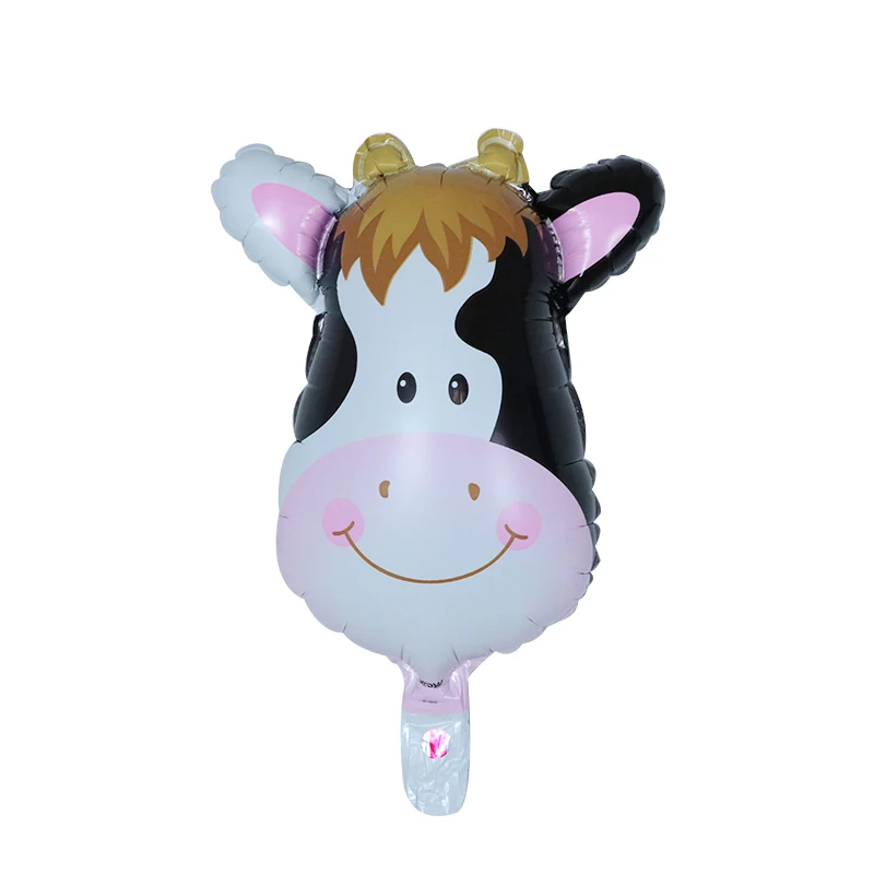 Cow2 10 шт. мини-знак зодиака Овен Тигр Лев бабочка фольги Воздушные шары День рождения украшения детские игрушки для младенцев душ животные шарики для вечеринки - Цвет: Cow2