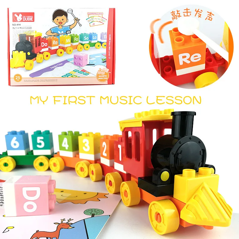 

Jinzhi DIY Li Wei fang zi Train Arrangement Lettered Infants Teaching Aids Pound Sound Making 414 Music Spectrum Card Boxed