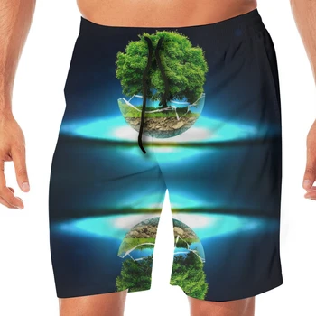 

Summer men's beach shorts Supernova Space Manipulation Glass Bowl Nebula shorts men's short trousers