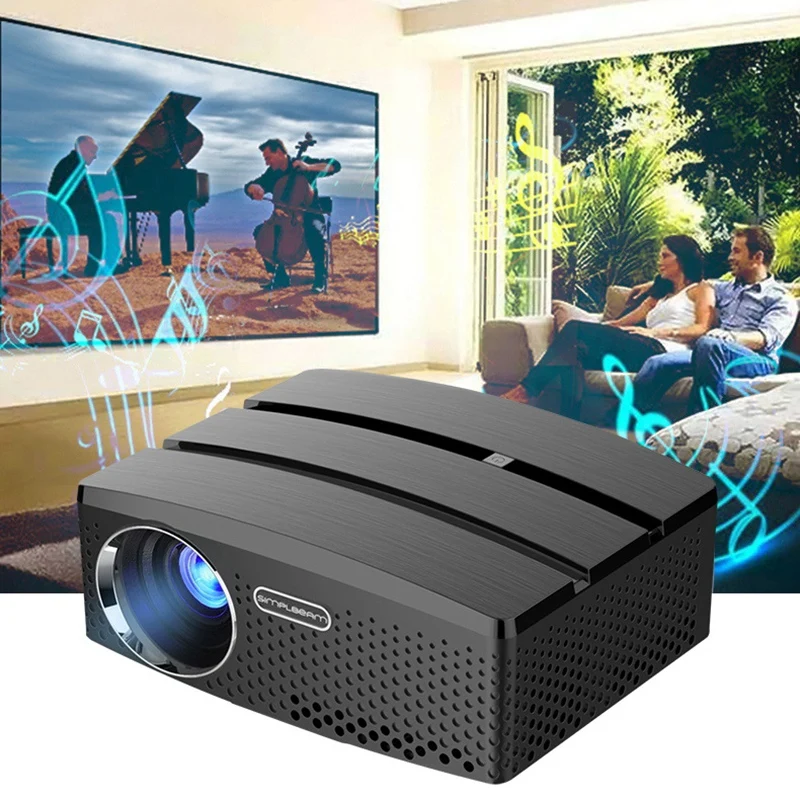 Проектор для Android Full Hd 1080P с ОС Android 6,0 домашний кинопроектор с Wi-Fi Bluetooth(штепсельная Вилка европейского стандарта