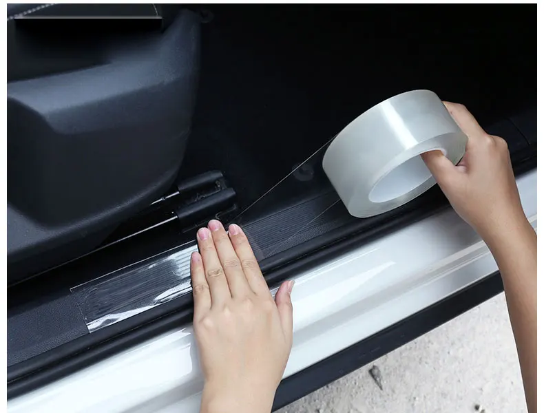 Автомобильная дверь нано лента многофункциональная наклейка для порога протектор Авто Бампер полоса двери Защита от царапин автомобиля стикер s