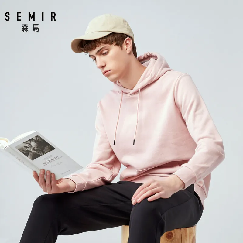 SEMIR толстовки мужские новые осенние модные однотонные толстовки с капюшоном для мужчин повседневные теплые флисовые толстовки спортивный костюм брендовая одежда