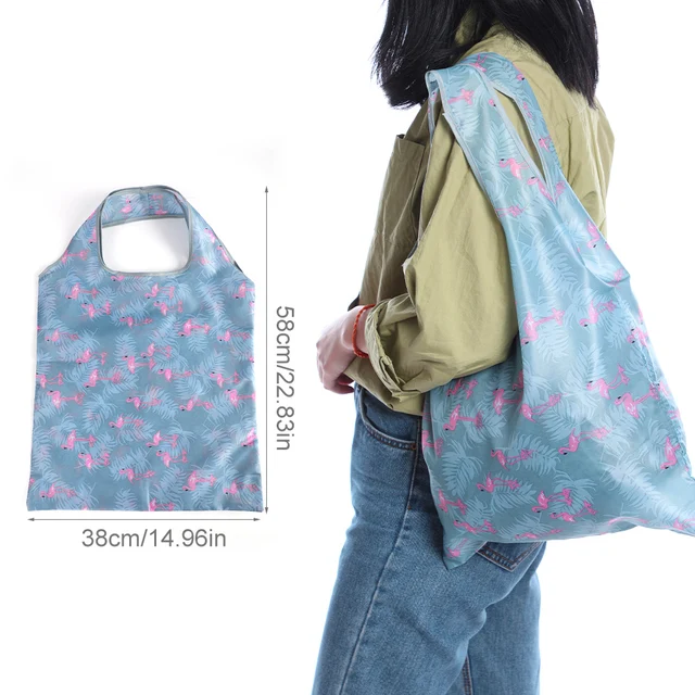 1PC Foldable Shopping Bags for Groceries Recyclable Grocery Tote Pouch Eco-Friendly Heavy Duty Washable Shopping Bag 38x58cm 3