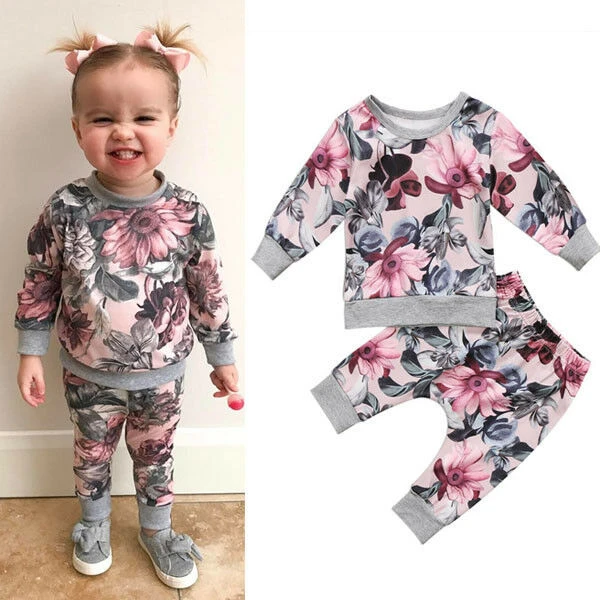 ImCute 2020 ropa para bebé recién nacido primavera bebé niña ropa conjunto Floral Pullover Tops + Pantalones para bebé niños establece 0 2 años| | - AliExpress