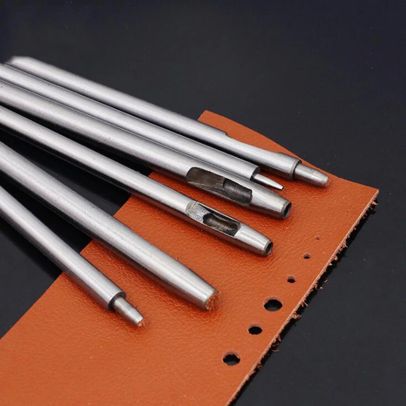10pcs/set Diy Handmade Belt Punching Leather Hole Punch Hollow Drilling