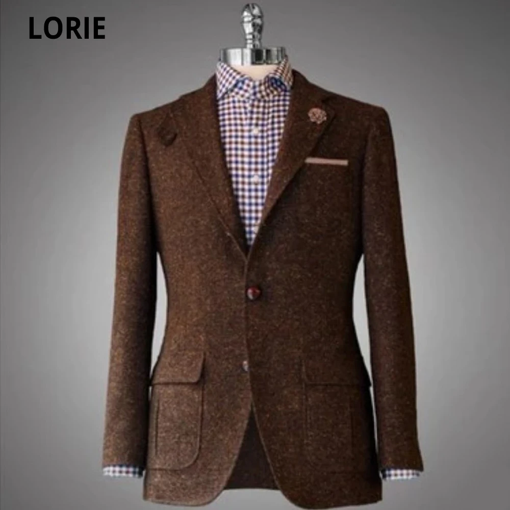 

LORIE New arrival custom mens suit 100%wool fabric Slim Fit Men Suits Formal Party Tuxedo 2 Piece Business Casual Male Suit Set