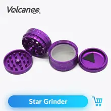 Volcanee 1 шт. шлифовальная машина со звуком алюминиевого сплава 63 мм 4 слоя острые зубы табака специй дробилка Fit сухой травы E сигареты аксессуары