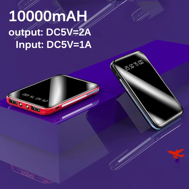 10000 мАч Мини-банк питания для телефона Xiaomi портативное зарядное устройство