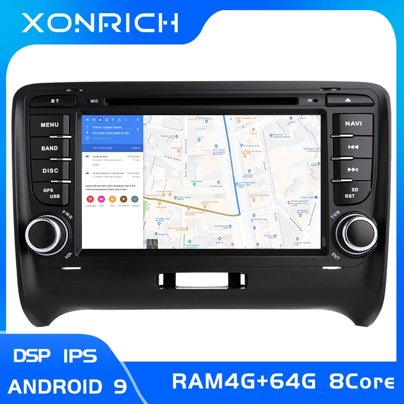 Авторадио gps 2 Din Android 9,0 автомобильный DVD мультимедиа для AUDI TT MK2 8J 2006 2007 2008 2009 2010 2011 2012014 навигация DSPStereo