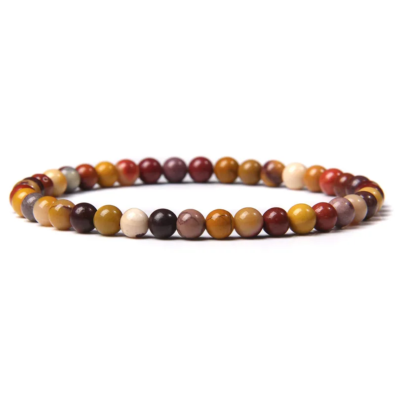 Chakra Energy Bracelet: Natural Agate & Onyx Beaded Stretch Jewelry