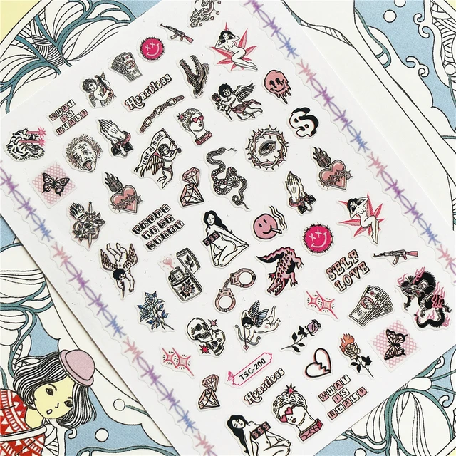 TSC-293 TSC-287 Japanese cartoon anime clown character 3D Back glue Nail Art Stickers Decals Sliders Nail ornament decoration TSC-200