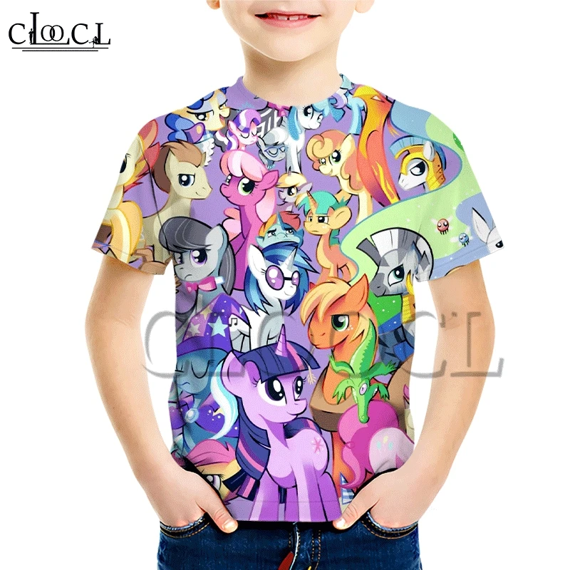 Футболка CLOOCL с радужным рисунком My Little Pony одежда 3D принтом Новинка лета 2020 топ