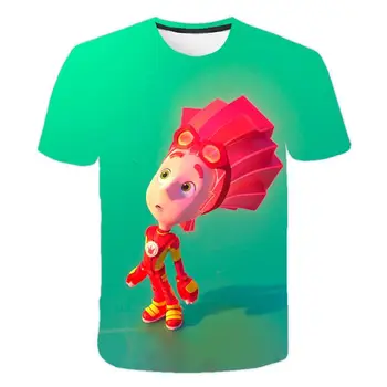 

Cartoon The Fix Pattern Boy T -Shirt New Fashion Fit Lovely Girl Short Sleeve Summer Loose Comfortable Children 'S Clothing