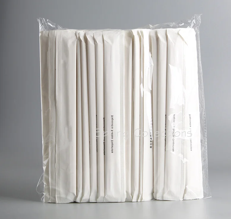 100pcs/lot L21cm High Quality Disposable Chinese Bamboo Chopsticks Individually paper packaged