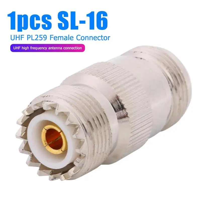 N Female L16 to SL16 UHF PL259 Female RF Coaxial Coax Connector Adapter