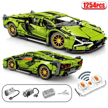 

1254Pcs City Technic Series RC Super Sports Car Remote Control Racing Vehicle Building Blocks Racer Bricks Toys For Children