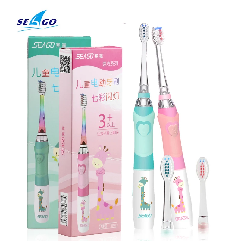 Детская зубная щетка Seago SG977 водонепроницаемая электрическая со светодиодным