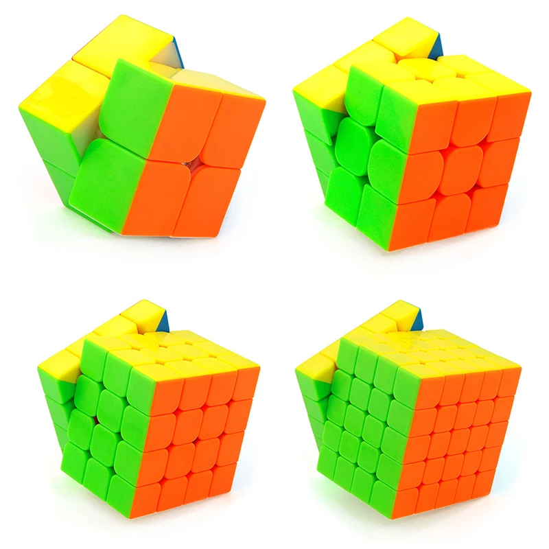 Набор скоростных кубиков Moyu Mofang Jiaoshi Meilong MF2S 2x2 MF3S 3x3 MF4S 4x4 MF5S 5x5 Stickerless Magic Cube 234 с подарочной коробкой