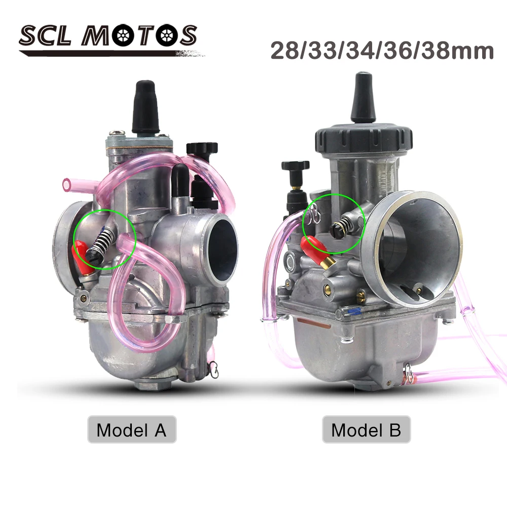 

SCL MOTOS PWK 28mm 33mm 35mm 36mm 38mm Motorcycle Carburetor Carburador Keihin Carb For 2T 4T Engine 100cc-350cc Moto Racing