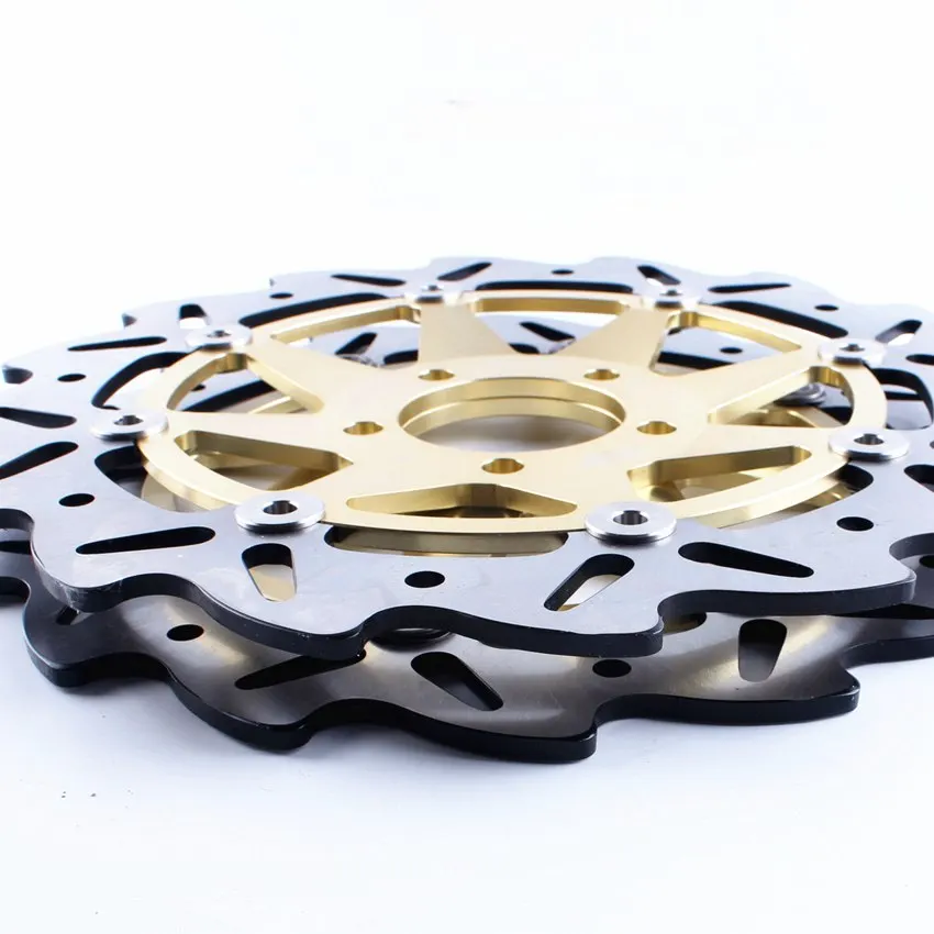 Ротор дисковых передних тормозов 2 шт. для Kawasaki ZX6R 636 1998-2002 ZX9R 1998-1999 ZX6R 600 1995-2001 золотистый