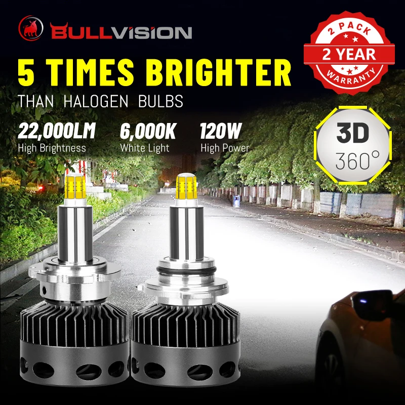 Светодиодные фары H7 светодиодный D1S D2S D3S D4S D2H 22000LM 360 градусов CSP чипы H1 H11 H8 H9 9005 9006