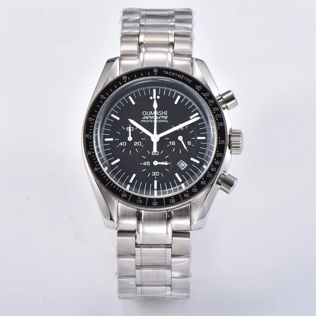 Oumashi 39mm Quartz Watch Chronograph 