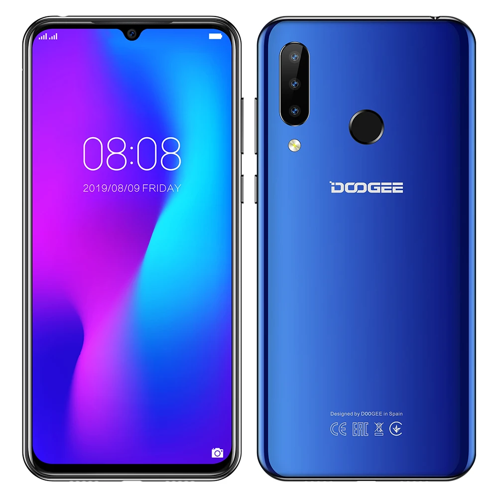 DOOGEE N20 смартфон 4 Гб+ 64 Гб 6,3 ''экран капли воды 16MP+ 16MP+ 8MP+ 8MP Android 9,0 MTK6763V Octa Dual 4G 4350mAh мобильный телефон