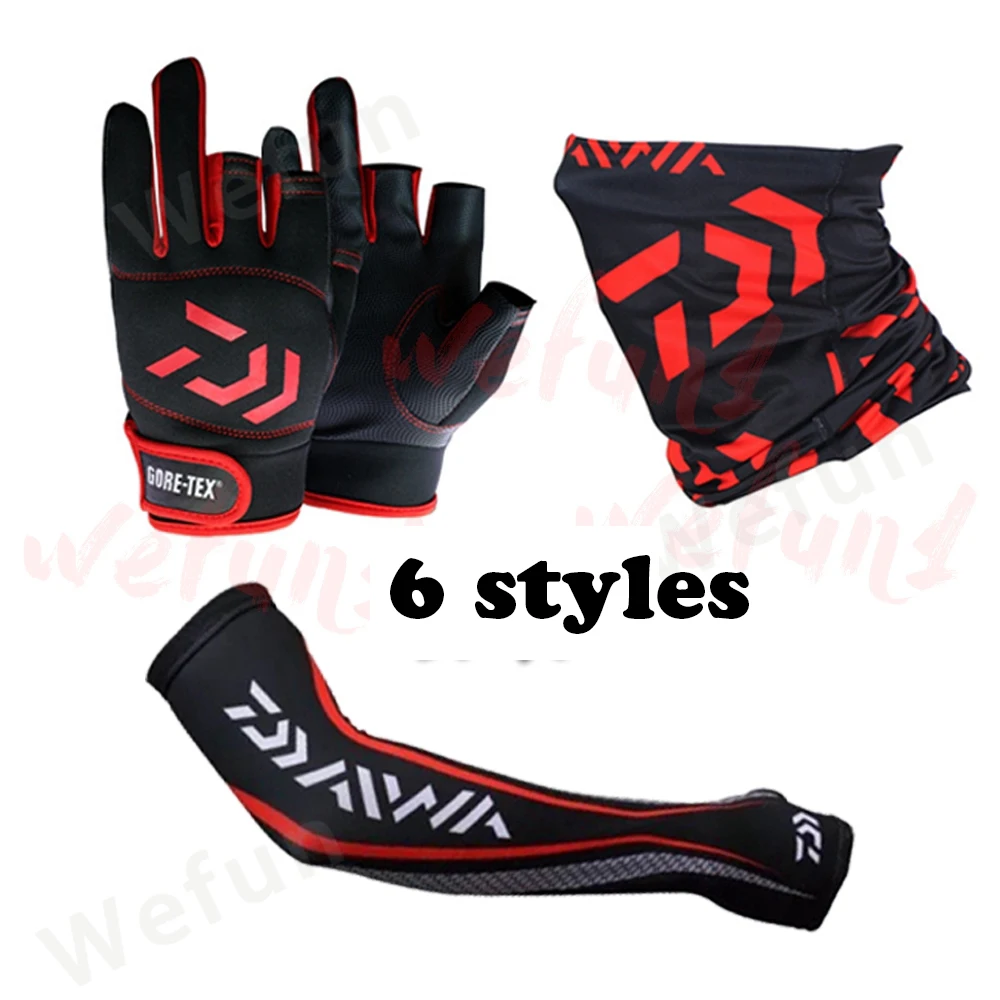 Daiwa-Conjunto de guantes de pesca, cinta para la cabeza antiviento, de seda helada, para ciclismo, senderismo y camping