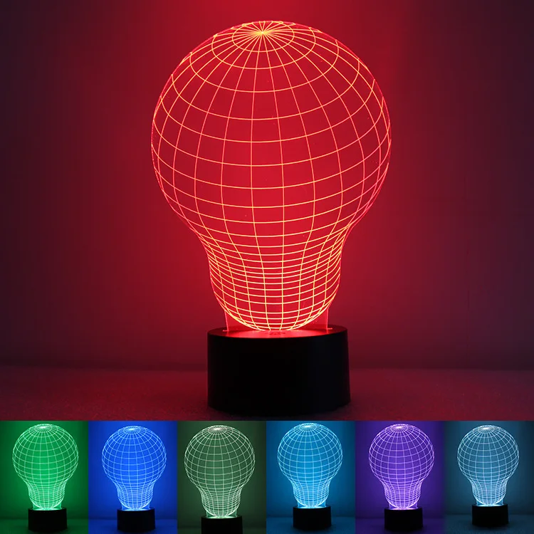 

2019 New Style Colorful 3D Creative Small Night Lamp 1.5W Energy Saving Environmentally Friendly USB Power Supply LED Bulb Logo
