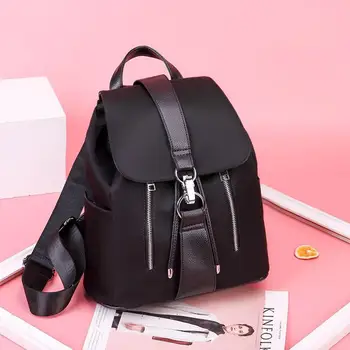 

PinShang Lady Lightweight Fashion Backpack Solid Color Waterproof Shoulder Bag with Handle