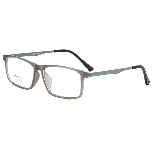 Men's Ultralight Plastic Titanium Retro Myopia Glasses Frame Comfortable Square Optical Prescription Large Glasses Frame 9830 Gray