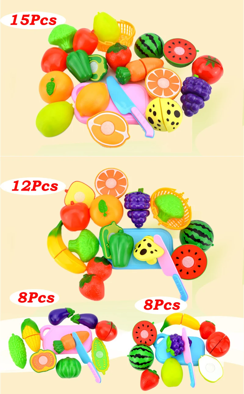 Детские игрушки для ролевых игр кухонная резка фрукты растительная пища ролевые игрушки Обучающие Развивающие игрушки Монтессори для детей Подарки