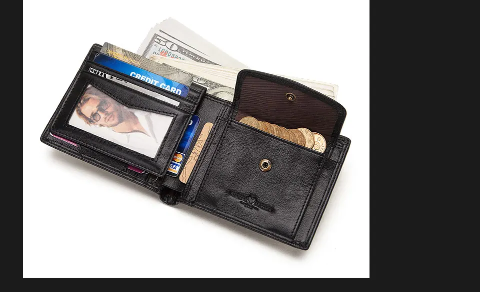 KAVIS Rfid кошелек из натуральной кожи мужской кошелек портмоне портфель мужской Cuzdan Perse держатель для карт имя гравировка