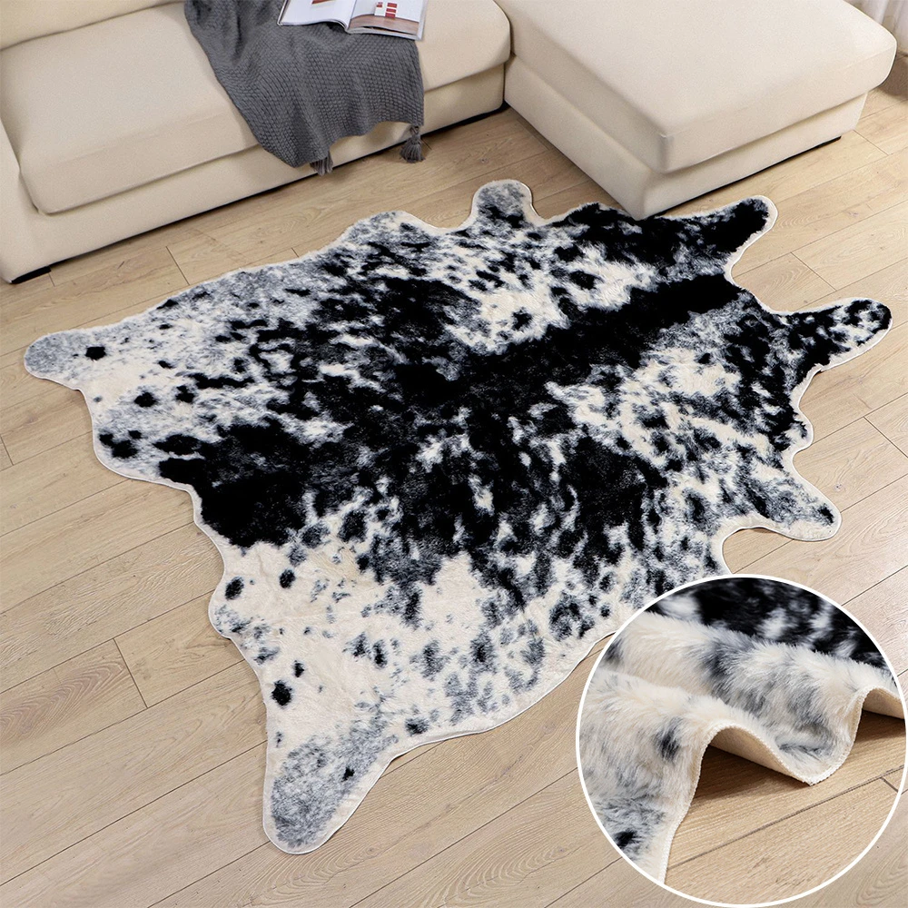 Tapis Peau De Vache Grande Taille Tapis En Faux Cuir Imprimé Vache, Grande Taille, Imitation Peau D'animal,  Antidérapant, En Peau De Vache, Pour Salon, Décoration De La Maison - Tapis  - AliExpress