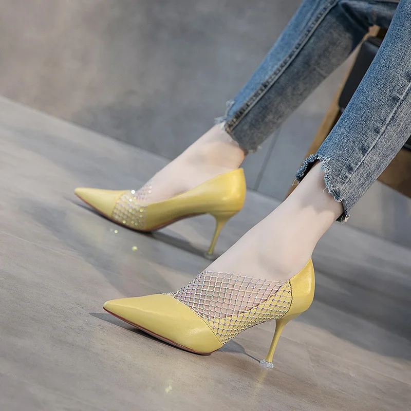 

2019 New Style Autumn Europe And America New Style Pointed-Toe Versatile Sexy High Heel Shoes WOMEN'S Shoes Summer Low-Cut Thin