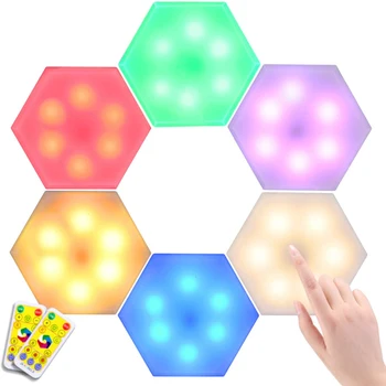 

6 Packs Wireless Puck Lights Remote Closet Light RGB Under Counter Light Battery Operated Night Light DIY Kitchen
