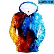 Горячая космическая галактика желтый и синий Толстовки 3D огонь Осень Мужской Женский свитшот худи верхняя одежда зима красивый с капюшоном Мужские пуловеры